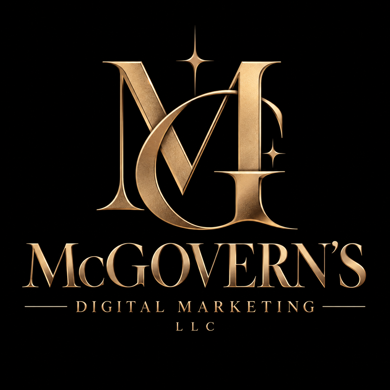 McGovern’s Digital Marketing LLC gold monogram logo